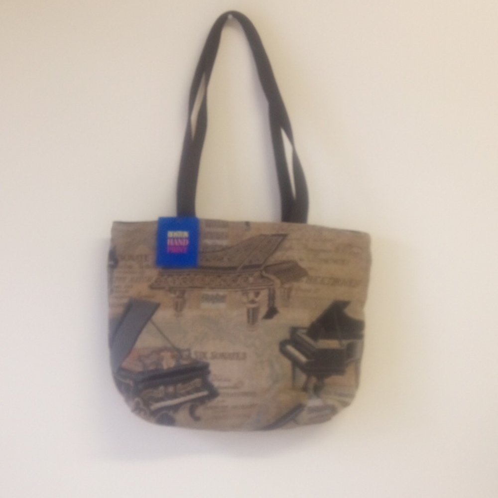 Vintage Boston Hand Print Tote. NWT